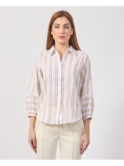 Silvian Heach Striped Shirt with 3/4 Sleeve SILVIAN HEACH | GPP25255CABEIGE SAND